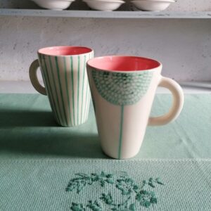MUG ROSA h14cm set 2 pezzi
