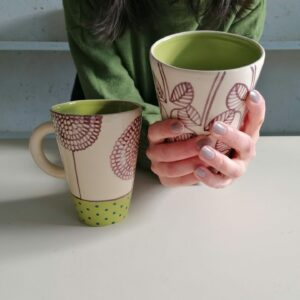MUG VERDE ACIDO  h14cm set 2 pezzi