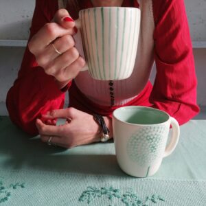 TAZZA DA TÈ VERDE h10cm set 2 pezzi