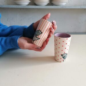 BICCHIERINO LILLA DA LIQUORE O CAFFÈ h10cm set 2 pezzi