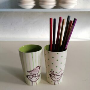 BICCHIERINO VERDE DA LIQUORE O CAFFÈ h10cm set 2 pezzi